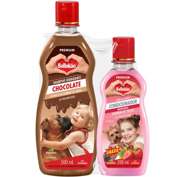 Kit Shampoo Chocolate Bellokão 500ml + Condicionador Grátis 200ml