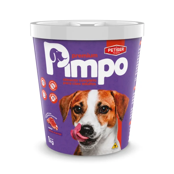 Pote Pimpo Cães Adulto Carne 1kg