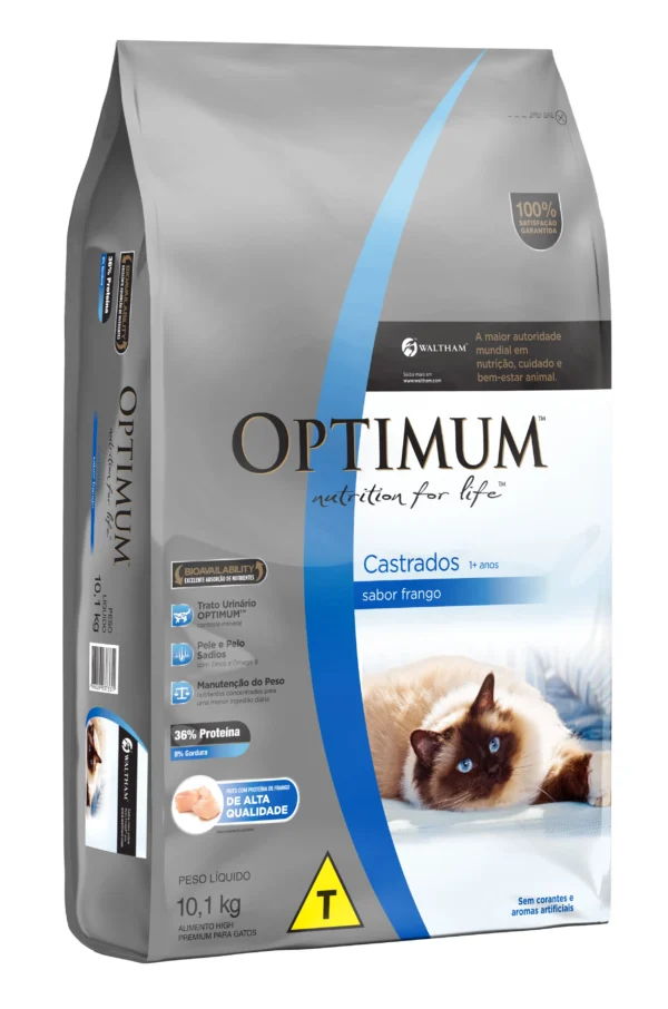 Ração Optimum Gatos Castrados Frango 10,1kg