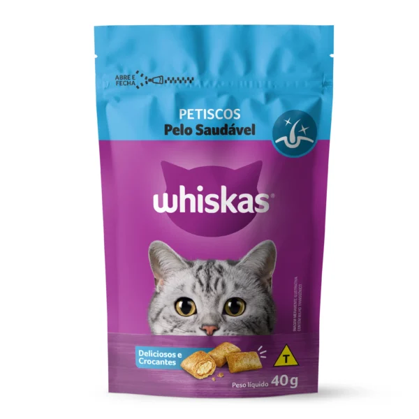 PETISCO SECO WHISKAS TEMPTATIONS PELO SAUDAVEL 40G