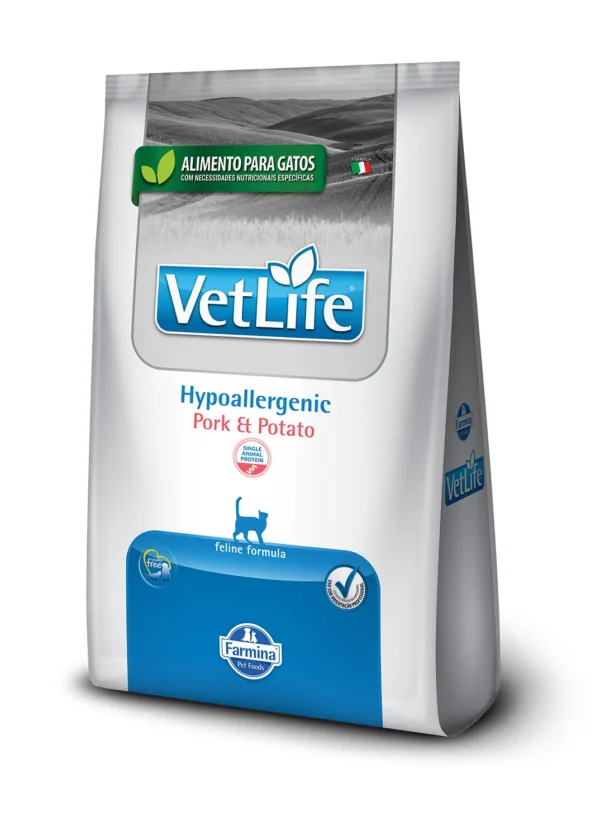 Vet Life Feline Hypoallergenic Porco e Batata 2kg