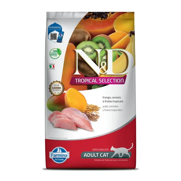 ND Tropical Selection Gatos Adultos Frango, Cereais e Frutas Tropicais 400g