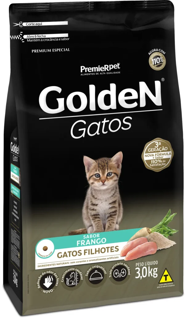 Ração Golden Gatos Filhotes Frango 3kg