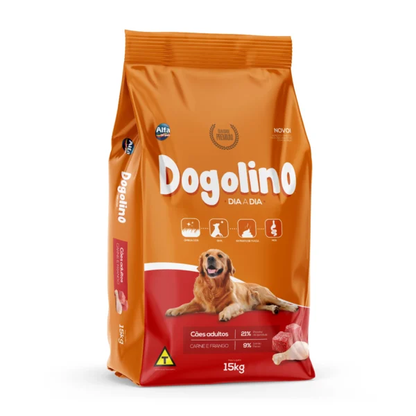 Ração Dogolino Cães Adultos Carne e Frango 15kg - Image 2